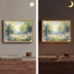 Bos - Schilderstijl - Kleurrijk Light Box met batterij (Wandlamp) middel -sfeer3