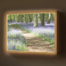 Bos - Pad - Bloemen - Paars - Groen - Natuur Light Box met batterij (Wandlamp) middel -z3d_website