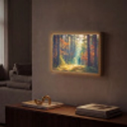 Bos - Zon - Natuur - Herfst Light Box met batterij (Wandlamp) middel -sfeer1
