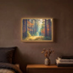 Bos - Zon - Natuur - Herfst Light Box met batterij (Wandlamp) middel -sfeer4