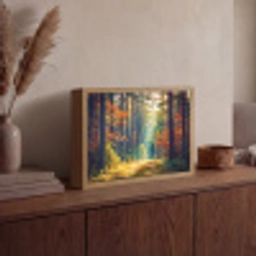 Bos - Zon - Natuur - Herfst Light Box met batterij (Wandlamp) middel -sfeer2