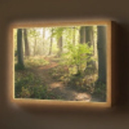 Bos - Bomen - Pad - Zon - Planten - Bladeren - Natuur Light Box met batterij (Wandlamp) middel -z3d_website