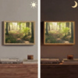 Bos - Bomen - Pad - Zon - Planten - Bladeren - Natuur Light Box met batterij (Wandlamp) middel -sfeer3