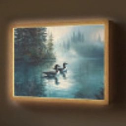 Bos - Water - Eenden - Mistig Light Box met batterij (Wandlamp) middel -z3d_website