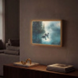Bos - Water - Eenden - Mistig Light Box met batterij (Wandlamp) middel -sfeer1