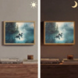 Bos - Water - Eenden - Mistig Light Box met batterij (Wandlamp) middel -sfeer3
