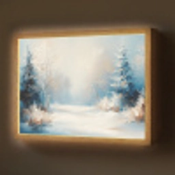 Bos - Winter - Natuur - Abstract - Sneeuw Light Box met batterij (Wandlamp) middel -z3d_website