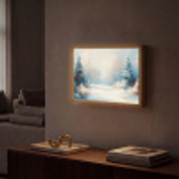 Bos - Winter - Natuur - Abstract - Sneeuw Light Box met batterij (Wandlamp) middel -sfeer1