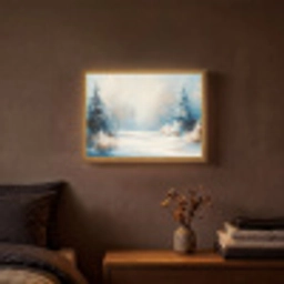 Bos - Winter - Natuur - Abstract - Sneeuw Light Box met batterij (Wandlamp) middel -sfeer4