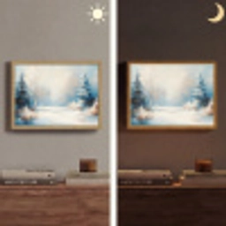 Bos - Winter - Natuur - Abstract - Sneeuw Light Box met batterij (Wandlamp) middel -sfeer3
