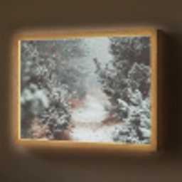 Bos - Winter - Bomen - Natuur - Pad - Sneeuw Light Box met batterij (Wandlamp) middel -z3d_website