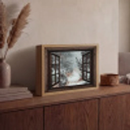 Bos - Winter - Bomen - Natuur - Pad - Doorkijk Light Box met batterij (Wandlamp) middel -sfeer2