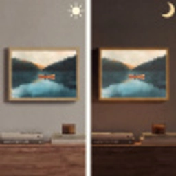 Bossen - Meer - Kano - Oranje Light Box met batterij (Wandlamp) middel -sfeer3