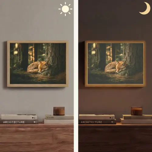 Vos - Bos - Slapen Light Box met batterij (Wandlamp) middel -sfeer3