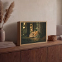 Vos - Bos - Slapen Light Box met batterij (Wandlamp) middel -sfeer2