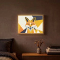 Vos - Oranje - Abstract - Driehoeken Light Box met batterij (Wandlamp) middel -sfeer4