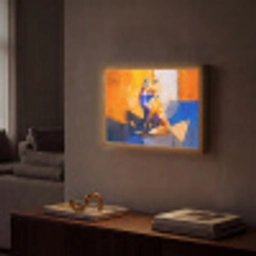 Vos - Oranje - Vormen - Abstract Light Box met batterij (Wandlamp) middel -sfeer1