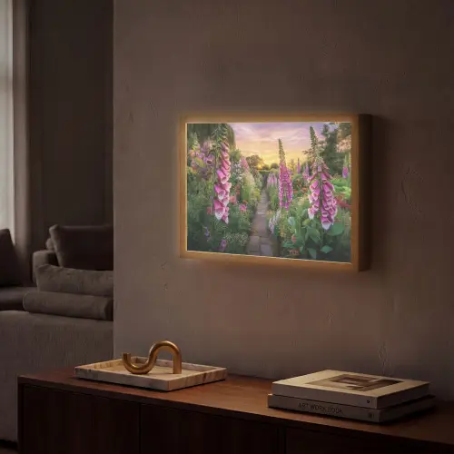 Vingerhoedskruid - Bloemen - Tuin Light Box met batterij (Wandlamp) middel -sfeer1