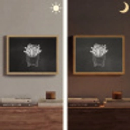 Friet - Witte krijttekening - Zwart Light Box met batterij (Wandlamp) middel -sfeer3