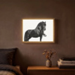 Fries - Hengst - Modern Light Box met batterij (Wandlamp) middel -sfeer4