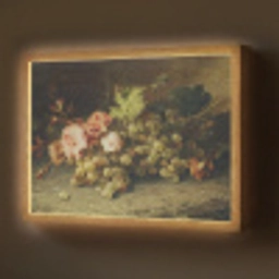 Fruit - Stilleven met druiven - Oude meesters Light Box met batterij (Wandlamp) middel -z3d_website