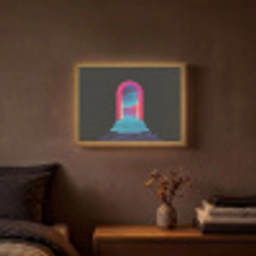 Poortje - Landschap - Sterrenhemel - Roze Light Box met batterij (Wandlamp) middel -sfeer4