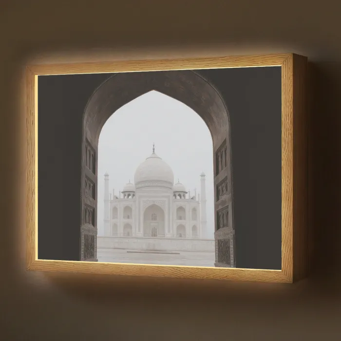 Poort - Symmetrische koepel - Minaretten - Moskee Light Box met batterij (Wandlamp) middel -z3d_website
