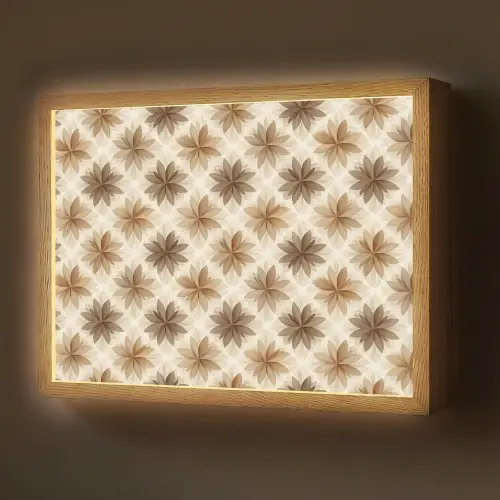 Geografisch - Patroon - Bruin Light Box met batterij (Wandlamp) middel 907 -z3d_website