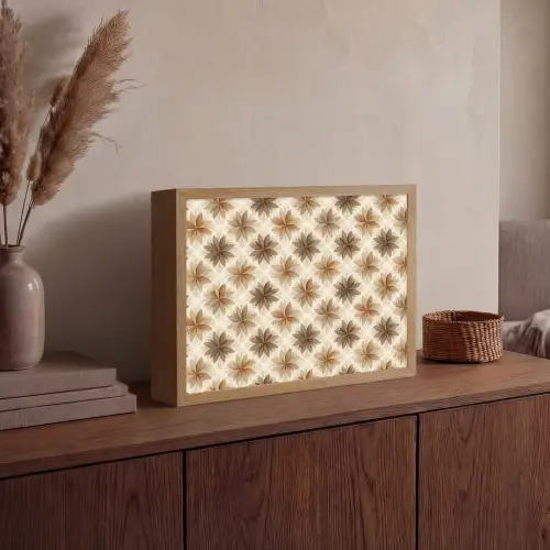 Geografisch - Patroon - Bruin Light Box met batterij (Wandlamp) middel 907 -sfeer2