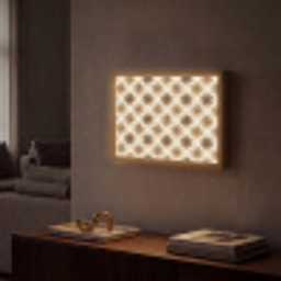 Geografisch - Patroon - Bruin Light Box met batterij (Wandlamp) middel 907 -sfeer1