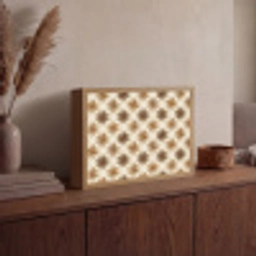 Geografisch - Patroon - Bruin Light Box met batterij (Wandlamp) middel 907 -sfeer2