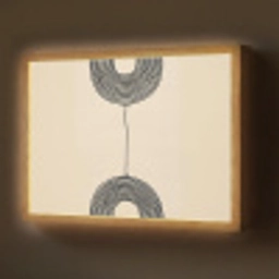 Geometrische bogen - Minimalistisch - Symmetrisch Light Box met batterij (Wandlamp) middel -z3d_website