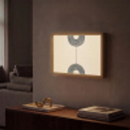 Geometrische bogen - Minimalistisch - Symmetrisch Light Box met batterij (Wandlamp) middel -sfeer1