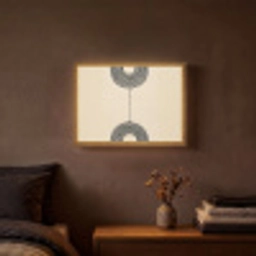 Geometrische bogen - Minimalistisch - Symmetrisch Light Box met batterij (Wandlamp) middel -sfeer4