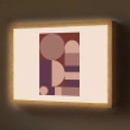 Geometrisch - Cirkels - Rood Light Box met batterij (Wandlamp) middel -z3d_website