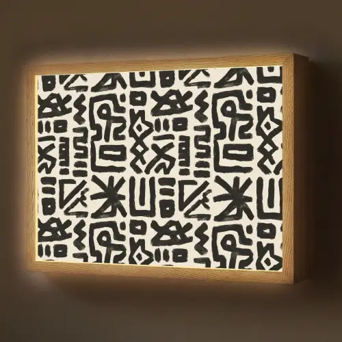 Geometrisch - Figuren - Zwart Light Box met batterij (Wandlamp) middel 907 -z3d_website