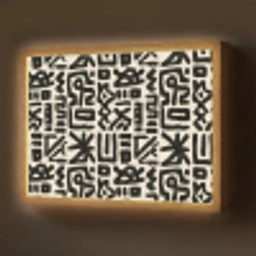 Geometrisch - Figuren - Zwart Light Box met batterij (Wandlamp) middel 907 -z3d_website