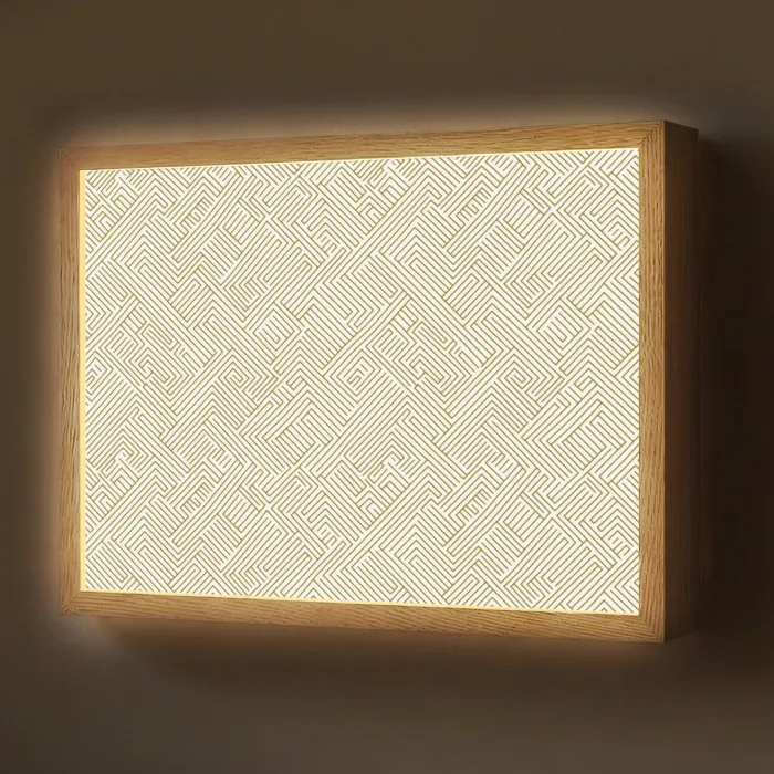 Geometrisch - Lijnen - Groen Light Box met batterij (Wandlamp) middel 907 -z3d_website