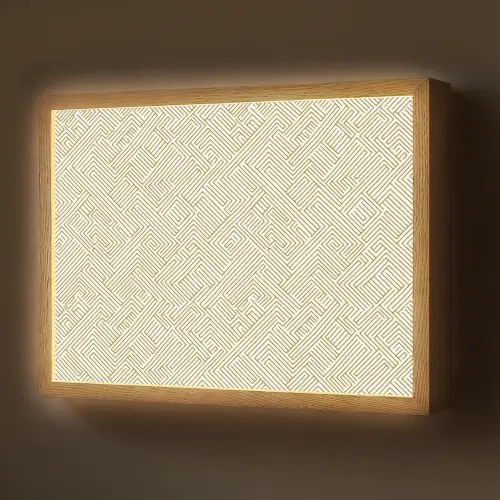 Geometrisch - Lijnen - Groen Light Box met batterij (Wandlamp) middel 907 -z3d_website