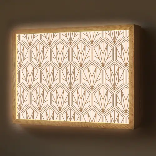 Geometrisch - Patroon - Beige Light Box met batterij (Wandlamp) middel 907 -z3d_website