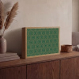 Geometrisch - Patroon - Groen Light Box met batterij (Wandlamp) middel 907 -sfeer2