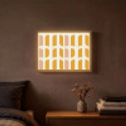 Geometrisch - Patroon - Geel - Roze Light Box met batterij (Wandlamp) middel 907 -sfeer4