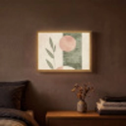 Geometrisch - Roze - Groen - Natuur Light Box met batterij (Wandlamp) middel -sfeer4