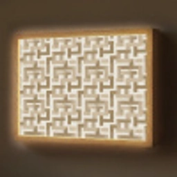 Geometrisch - Retro - Bruin Light Box met batterij (Wandlamp) middel 907 -z3d_website
