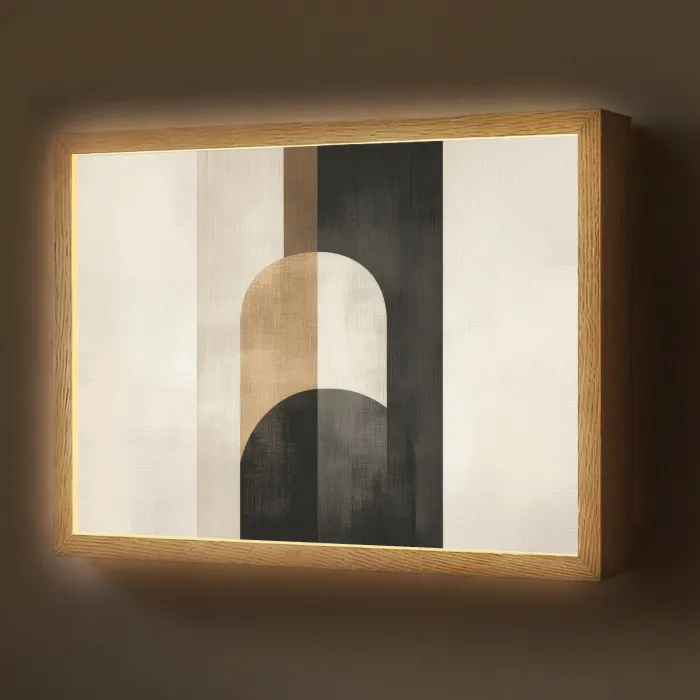 Geometrische - Vormen - Wit Light Box met batterij (Wandlamp) middel -z3d_website