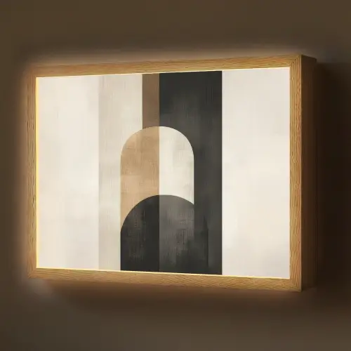 Geometrische - Vormen - Wit Light Box met batterij (Wandlamp) middel -z3d_website