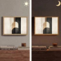 Geometrische - Vormen - Wit Light Box met batterij (Wandlamp) middel -sfeer3