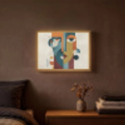 Geometrisch - Strakke vormen - Kleurrijk Light Box met batterij (Wandlamp) middel -sfeer4