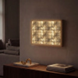 Geometrisch - Tegels - Goud Light Box met batterij (Wandlamp) middel 907 -sfeer1