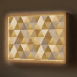 Geometrisch - Driehoek - Goud Light Box met batterij (Wandlamp) middel 907 -z3d_website